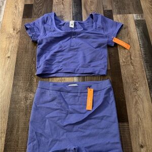 Colsie Lavender Waffle Knit Set